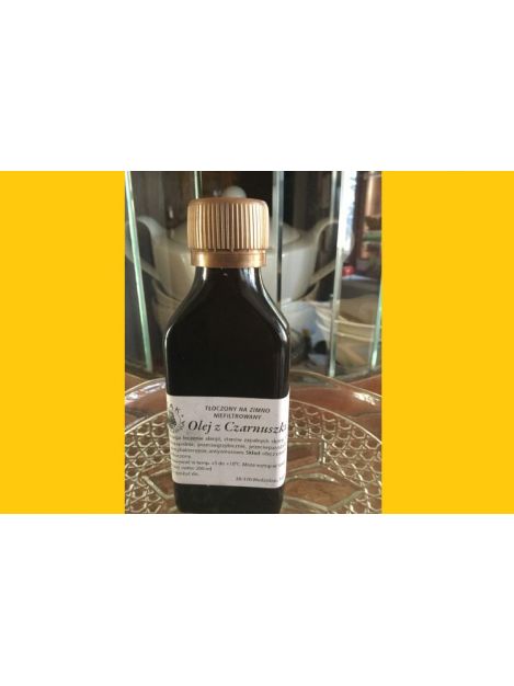 Olej z czarnuszki tłoczony na zimno, niefiltrowany 200 ml